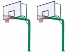 Delete - Heavy-Duty Outdoor Gooseneck Basketball System with Backboard - PAIR