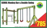 Skyfort Monkey Bar and Double Swing with Stays
