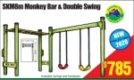 Skyfort Monkey Bar and Double Swing - Log Cradle design